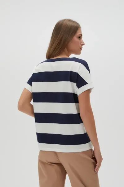 Marisse Women's T-Shirt L-Ts-4607 Navy