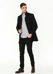 PLT8327 DEWBERRY MEN'S COAT-PATTERNED NAVY BLUE