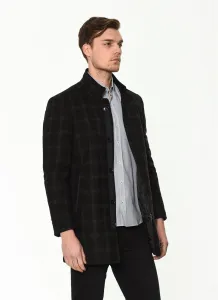 PLT8327 DEWBERRY MEN'S COAT-PATTERNED NAVY BLUE