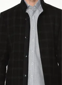 PLT8327 DEWBERRY MEN'S COAT-PATTERNED NAVY BLUE
