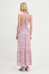 Šaty Hollister Co. biela farba, maxi, áčkový strih, KI359-5132