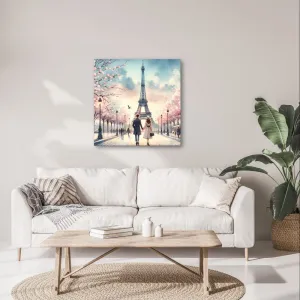 Obraz romantika v uliciach Paríža