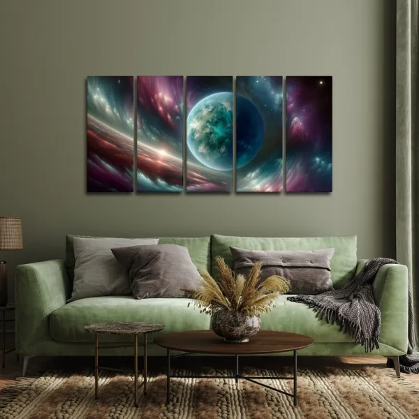 5-dielny obraz galaxia a planéta