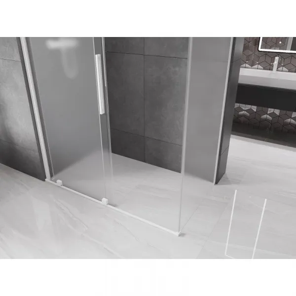 MEXEN/S - Velár sprchovací kút, posuvné dvere 150 x 80, dekor, biela 871-150-080-31-20