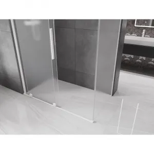 MEXEN/S - Velár sprchovací kút, posuvné dvere 150 x 80, dekor, biela 871-150-080-31-20