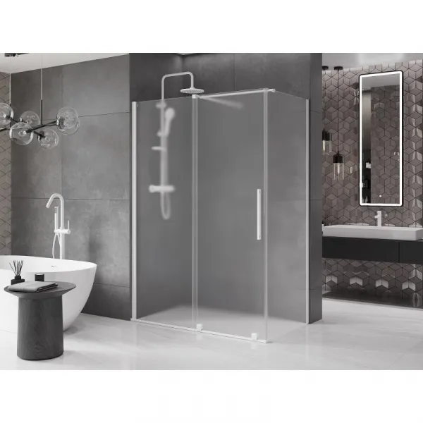 MEXEN/S - Velár sprchovací kút, posuvné dvere 150 x 80, dekor, biela 871-150-080-31-20