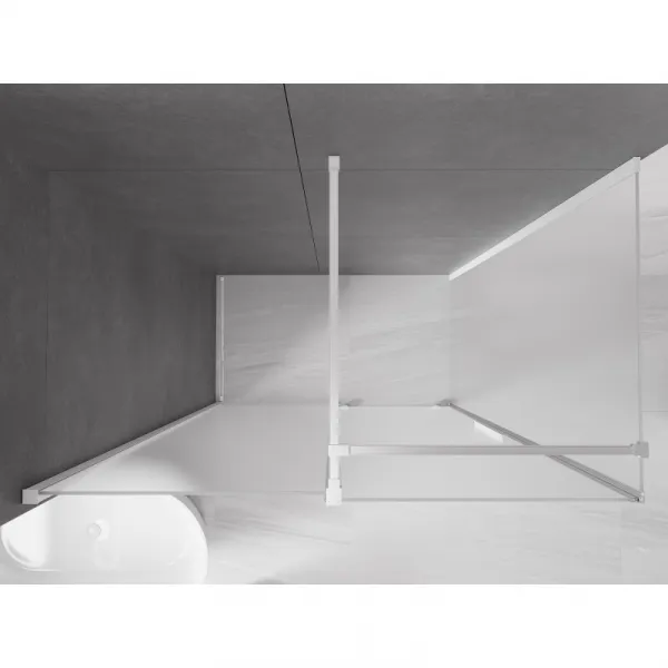 MEXEN/S - Velár sprchovací kút, posuvné dvere 150 x 80, dekor, biela 871-150-080-31-20
