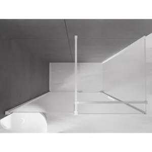 MEXEN/S - Velár sprchovací kút, posuvné dvere 150 x 80, dekor, biela 871-150-080-31-20