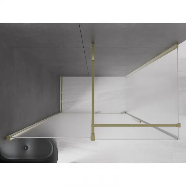 MEXEN/S - Velár sprchovací kút, posuvné dvere 150 x 80, dekor, zlato 871-150-080-31-50