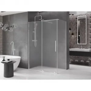 MEXEN/S - Velár sprchovací kút, posuvné dvere 150 x 85, dekor, chróm 871-150-085-31-01