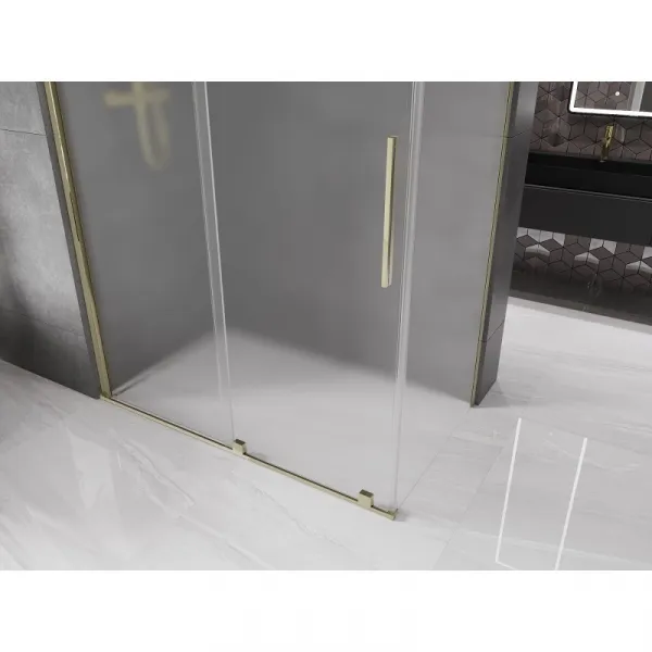 MEXEN/S - Velár sprchovací kút, posuvné dvere 150 x 80, dekor, zlato 871-150-080-31-50