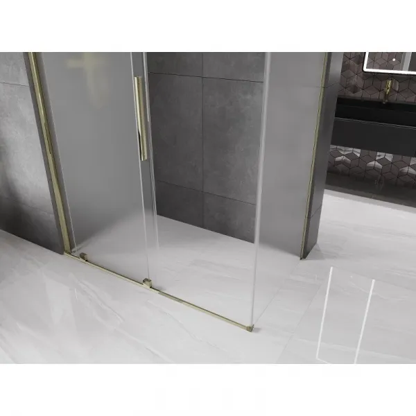 MEXEN/S - Velár sprchovací kút, posuvné dvere 150 x 80, dekor, zlato 871-150-080-31-50