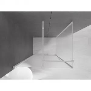 MEXEN/S - Velár sprchovací kút, posuvné dvere 100 x 80, dekor, chróm 871-100-080-31-01
