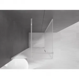 MEXEN/S - Velár sprchovací kút, posuvné dvere 100 x 100, dekor, chróm 871-100-100-31-01