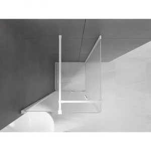 MEXEN/S - Velár sprchovací kút, posuvné dvere 100 x 100, dekor, biela 871-100-100-31-20