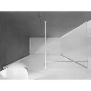 MEXEN/S - Velár sprchovací kút, posuvné dvere 140 x 75, dekor, biela 871-140-075-31-20