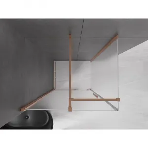 MEXEN/S - Velár sprchovací kút, posuvné dvere 100 x 80, dekor, meď kartáčovaná 871-100-080-31-65