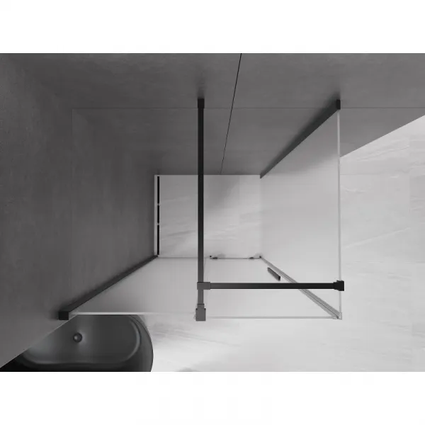 MEXEN/S - Velár sprchovací kút, posuvné dvere 100 x 80, dekor, čierna 871-100-080-31-70