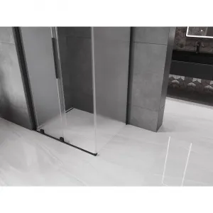 MEXEN/S - Velár sprchovací kút, posuvné dvere 120 x 85, dekor, čierna 871-120-085-31-70