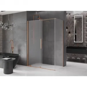 MEXEN/S - Velár sprchovací kút, posuvné dvere 150 x 70, dekor, meď kartáčovaná 871-150-070-31-65