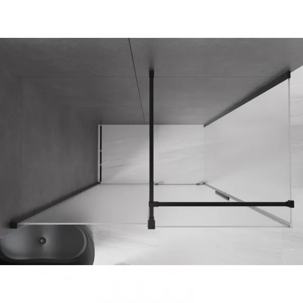 MEXEN/S - Velár sprchovací kút, posuvné dvere 150 x 80, dekor, čierna 871-150-080-31-70