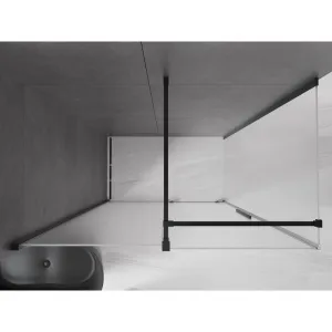 MEXEN/S - Velár sprchovací kút, posuvné dvere 150 x 80, dekor, čierna 871-150-080-31-70