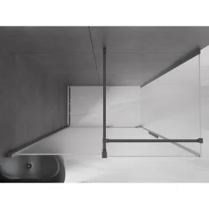 MEXEN/S - Velár sprchovací kút, posuvné dvere 150 x 70, dekor, grafit kartáčovaná 871-150-070-31-66