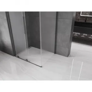 MEXEN/S - Velár sprchovací kút, posuvné dvere 100 x 80, dekor, grafit metal 871-100-080-31-95