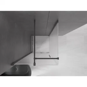 MEXEN/S - Velár sprchovací kút, posuvné dvere 100 x 100, dekor, grafit metal 871-100-100-31-95