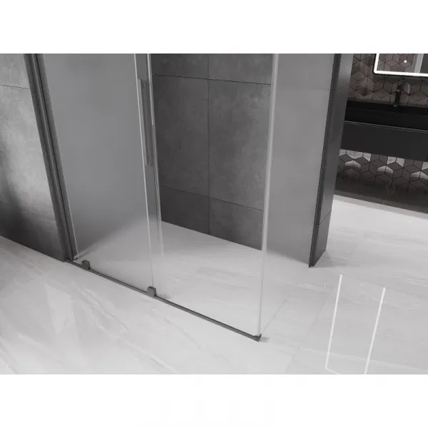 MEXEN/S - Velár sprchovací kút, posuvné dvere 150 x 80, dekor, grafit metal 871-150-080-31-95