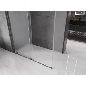 MEXEN/S - Velár sprchovací kút, posuvné dvere 150 x 80, dekor, grafit metal 871-150-080-31-95