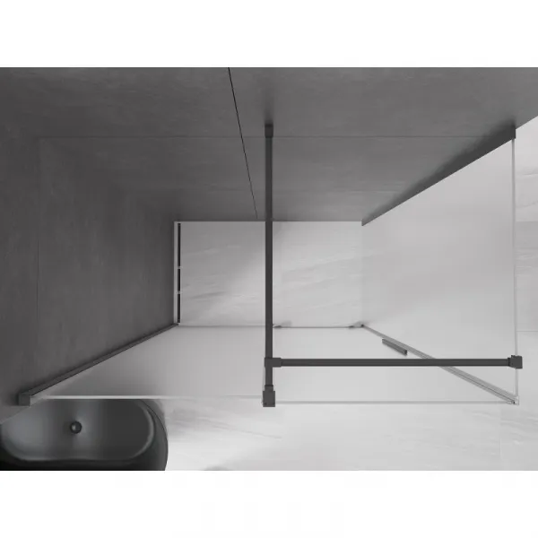 MEXEN/S - Velár sprchovací kút, posuvné dvere 150 x 80, dekor, grafit metal 871-150-080-31-95