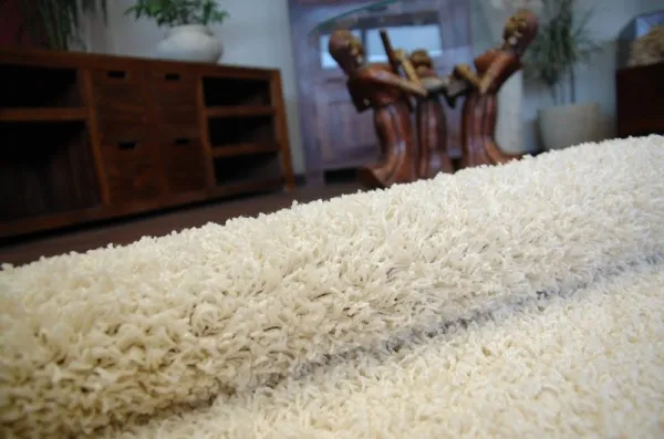 Dywany Lusczow Guľatý koberec SHAGGY HIZA 5 cm krémový, veľkosť kruh 80