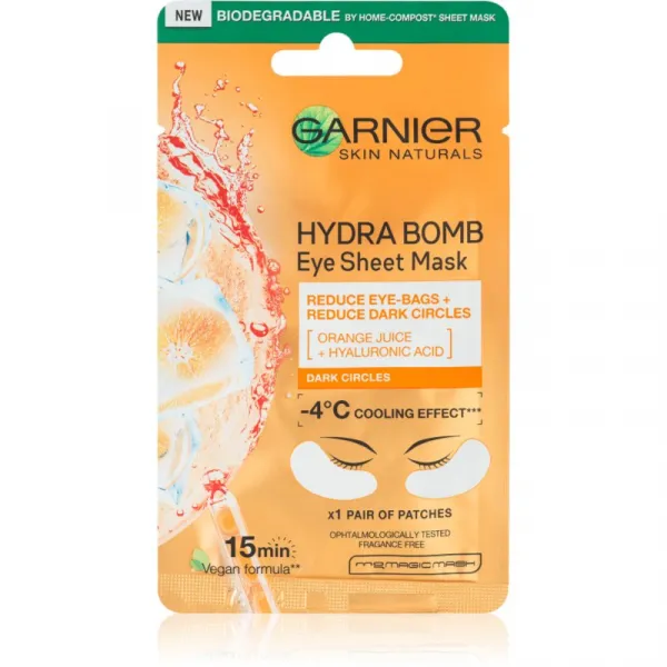 Garnier Textil Masks Hydra Bomb maska na očné okolie s kyselinou hyalurónovou 6 g