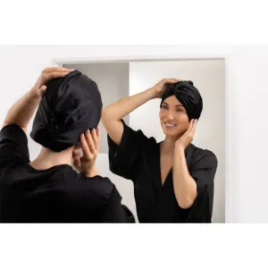 Notino Silk Collection Hair wrap hodvábny turban na vlasy Black 1 ks