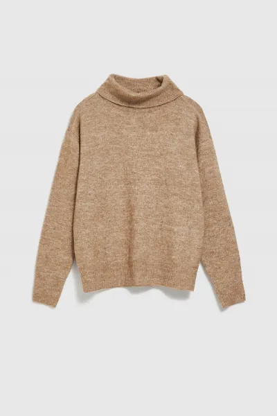 Marisse Beige Turtleneck Sweater