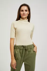 Marisse Turtleneck Sweater Decorated With Pearl Metallic Thread