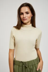 Marisse Turtleneck Sweater Decorated With Pearl Metallic Thread