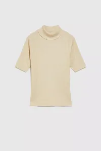 Marisse Turtleneck Sweater Decorated With Pearl Metallic Thread