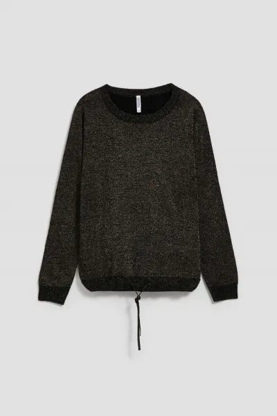 Marisse Black Metallic Thread Sweater