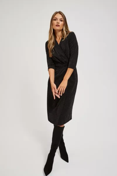 Marisse Dress Decorated With Metallic Thread