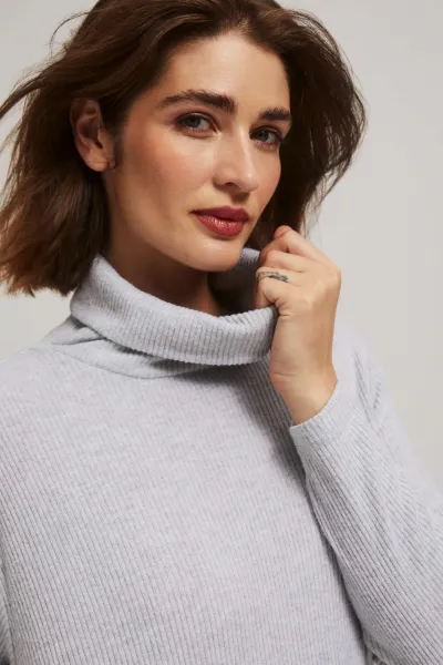 Marisse Gray Turtleneck Dress