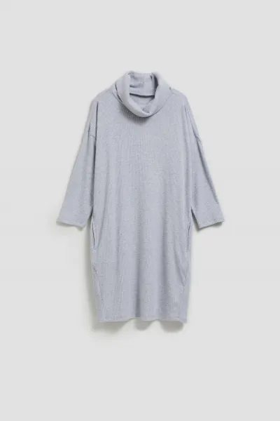 Marisse Gray Turtleneck Dress