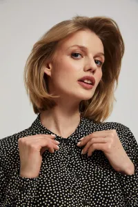 Marisse Black Shirt Dress With A Flared Bottom