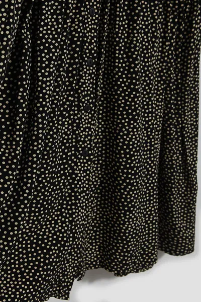 Marisse Black Shirt Dress With A Flared Bottom