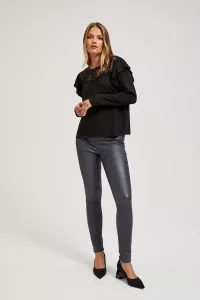 Marisse Waxed Skinny Trousers, Gray