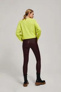Marisse Waxed Skinny Trousers In Maroon
