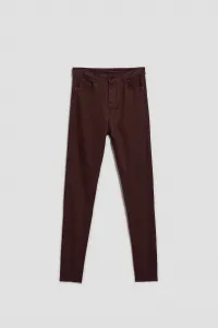 Marisse Waxed Skinny Trousers In Maroon