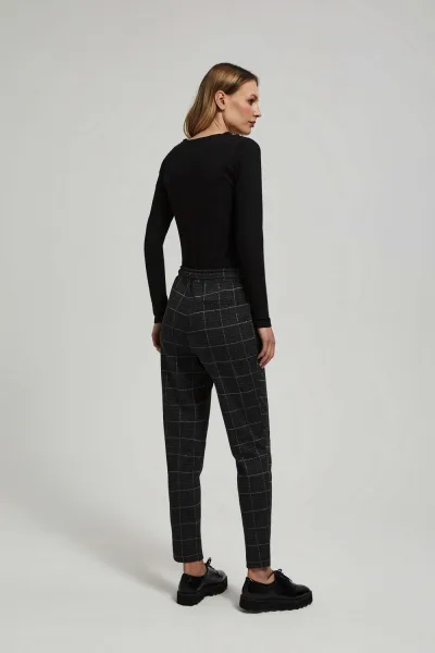 Marisse Black Checkered Trousers