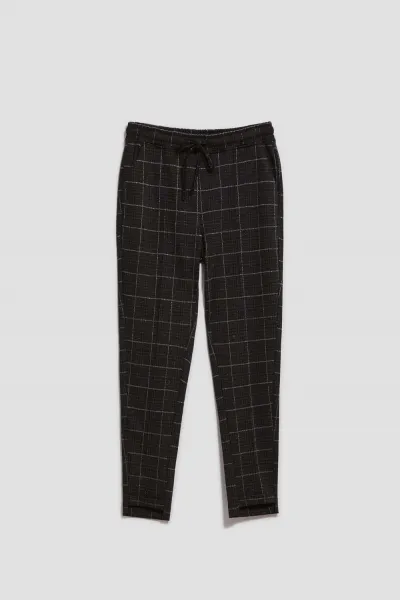 Marisse Black Checkered Trousers